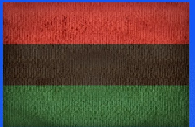 The red, black and green Pan-African flag