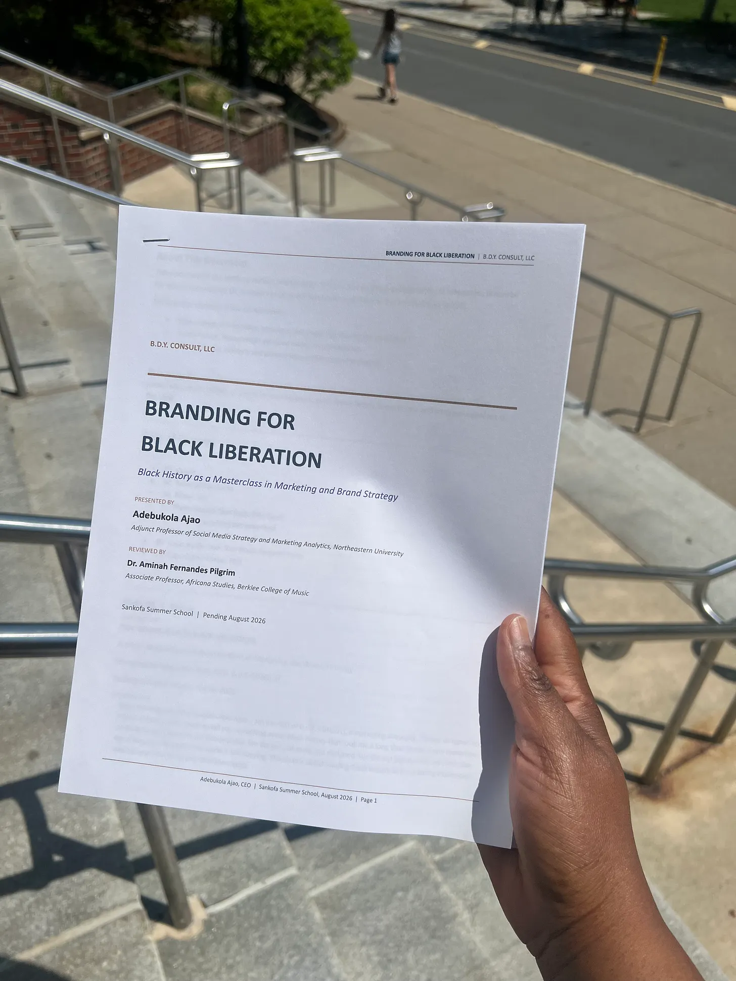 Printed cover of the Branding for Black Liberation curriculum